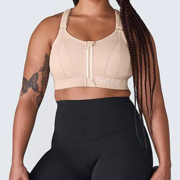 SHEFIT Ultimate Sports Bra High Impact Adjustable Sandstorm - Picture 11 of 11